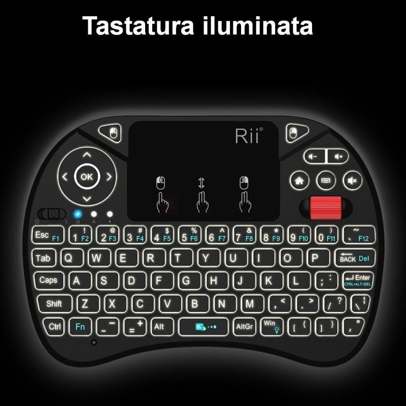 Mini TAstatura wireless Unique scroll, iluminata,